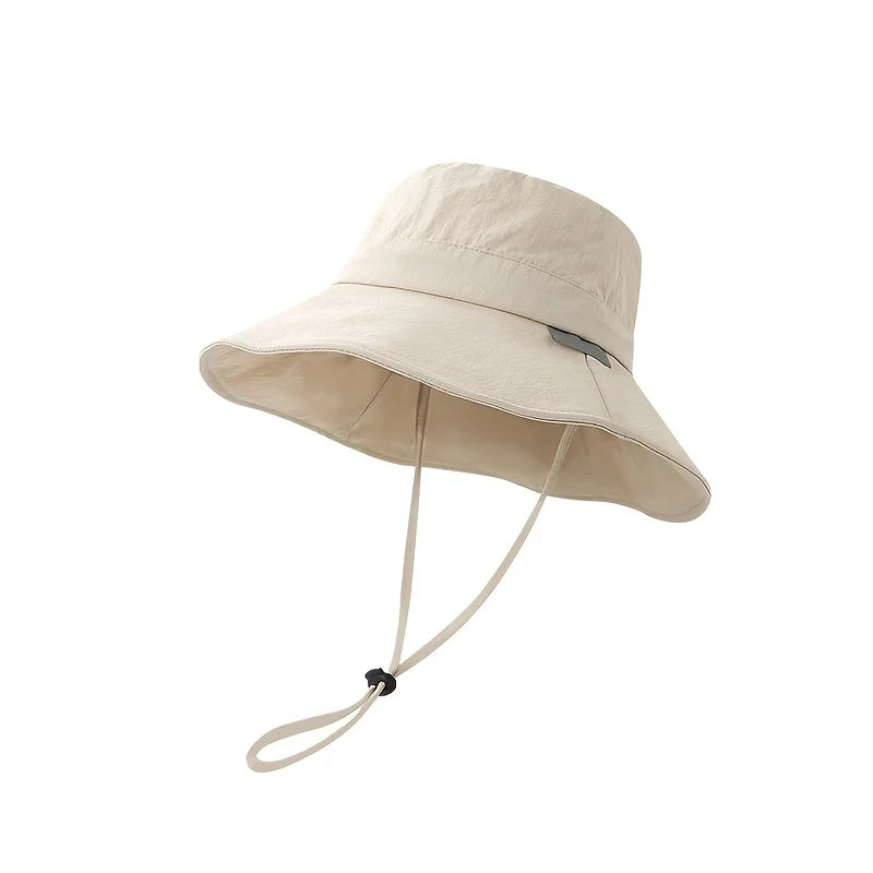 Summer Fisherman Cap for Women Large-Brimmed Bucket Hat Outdoor Beach Travel Sunshade Panama Hats