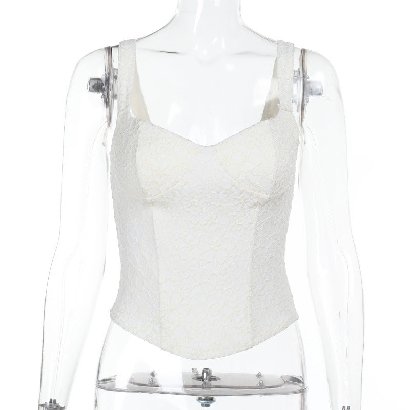 Lace waist cinched fishbone pure desire elegant sexy strapless woman