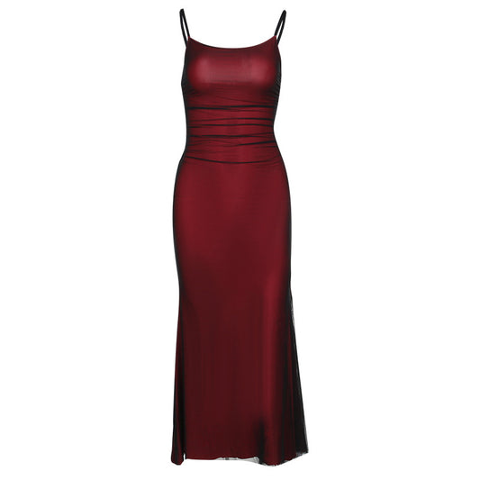 Strap sexy pure desire wind long skirt woman