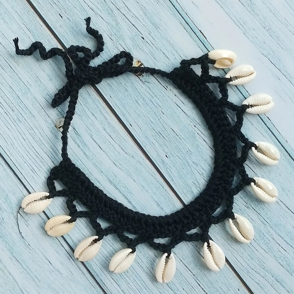 Summer Women Simple Seashell Anklet Chain Crochet Bohemian Foot Jewelry Beach Anklets On Foot Bracelets