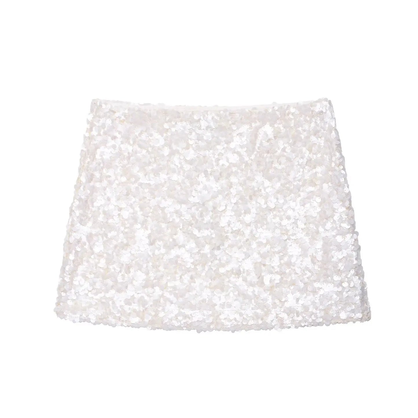 HH Women Summer Fashion Versatile High Waist Slim Sequin Mini Skirt Female Sexy Hip Side Zipper Punk Party Short Skirt Mujer