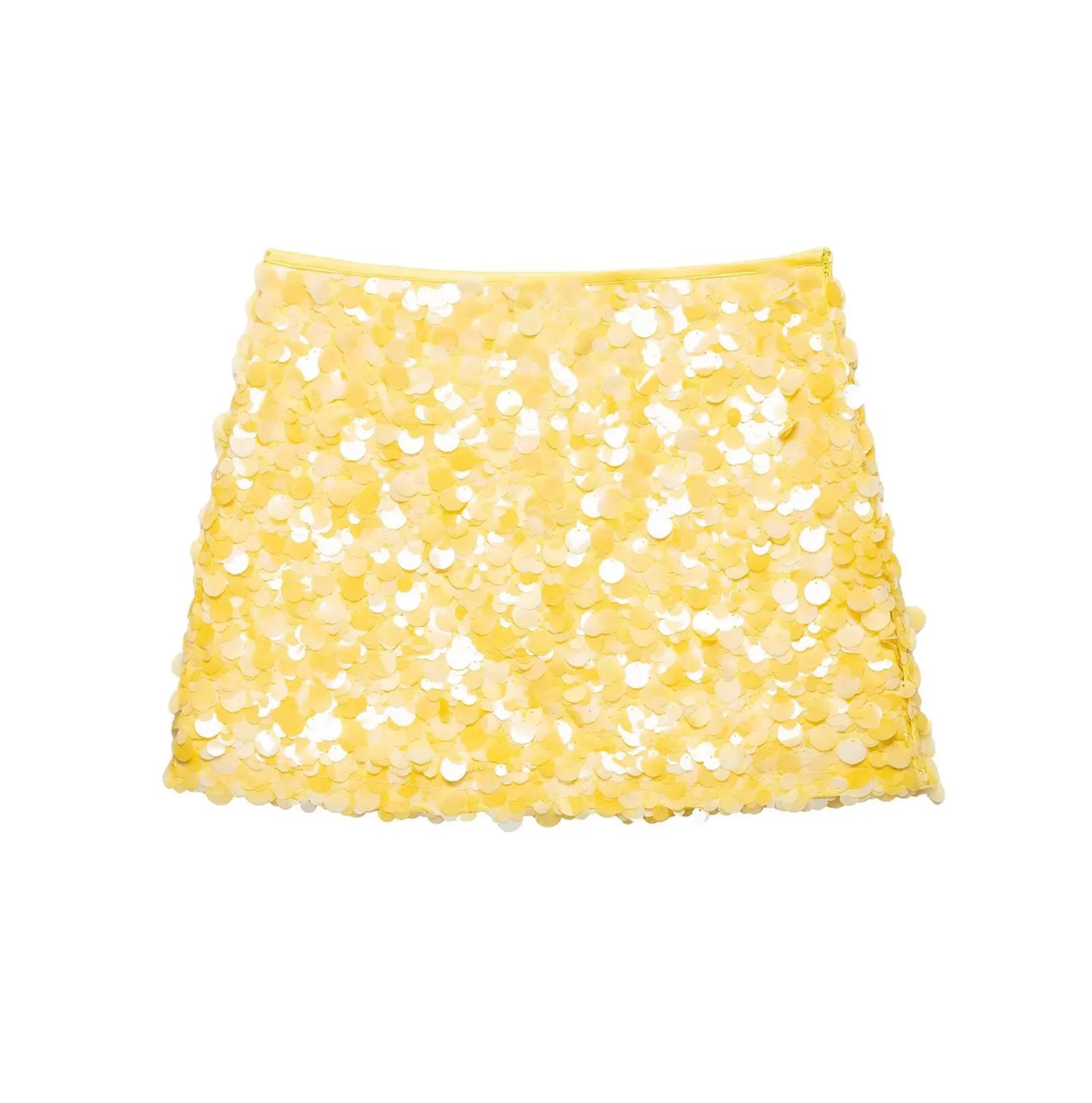 HH Women Summer Fashion Versatile High Waist Slim Sequin Mini Skirt Female Sexy Hip Side Zipper Punk Party Short Skirt Mujer