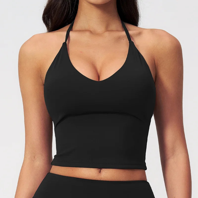 Women's Gym Outfit Women's Sports Vest Slim Fit Gym Clothes With Chest Pads Slimming Yoga Vest Sporty Woman Top Workout Clothing