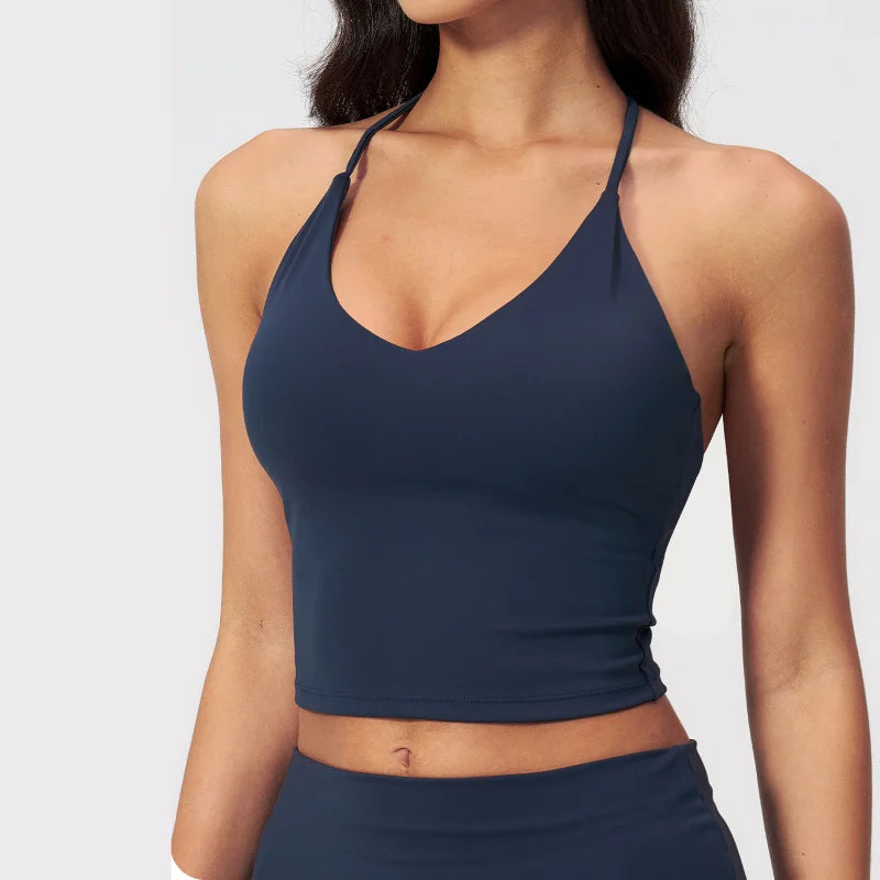 Women's Gym Outfit Women's Sports Vest Slim Fit Gym Clothes With Chest Pads Slimming Yoga Vest Sporty Woman Top Workout Clothing