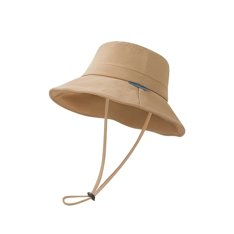 Summer Fisherman Cap for Women Large-Brimmed Bucket Hat Outdoor Beach Travel Sunshade Panama Hats
