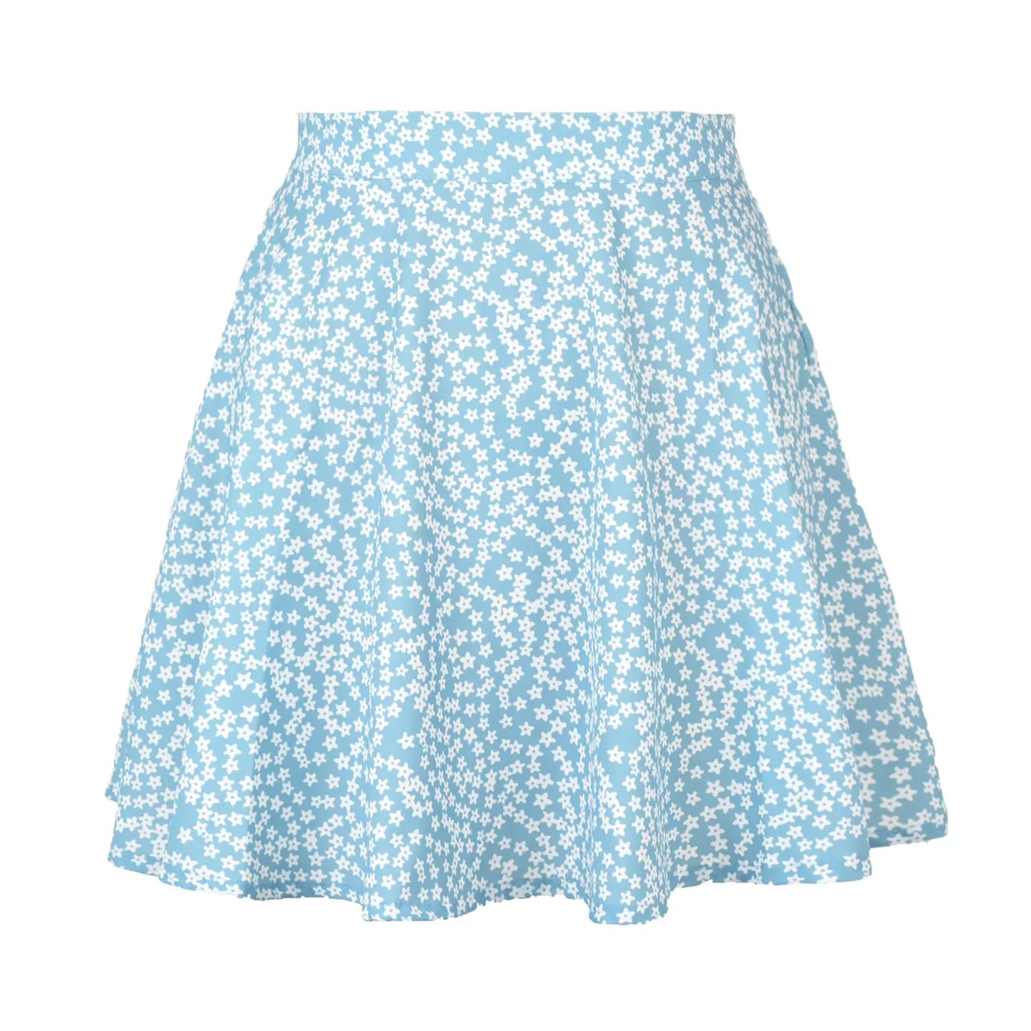 Summer new women' floral print skirt high waist umbrella mini skirt Female invisible zipper chiffon print short skirt women 2022