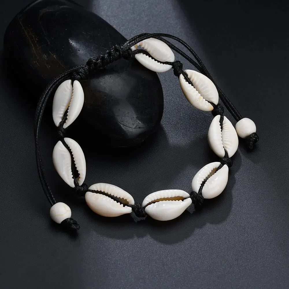 Summer Beach Shell Anklet For Women Bohemian Braided Rope Adjustable  Chain Bangle Girls Leisure Vacation Jewelry