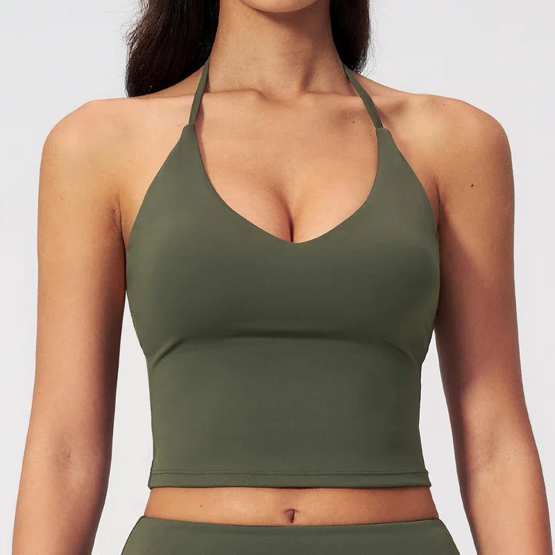 Women's Gym Outfit Women's Sports Vest Slim Fit Gym Clothes With Chest Pads Slimming Yoga Vest Sporty Woman Top Workout Clothing