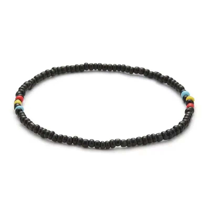 Colorful Beads Anklets Summer Beach Boho Women Elastic Rope Chains Adjustable Ankle Bracelet Beach Jewelry Vacation Accessories