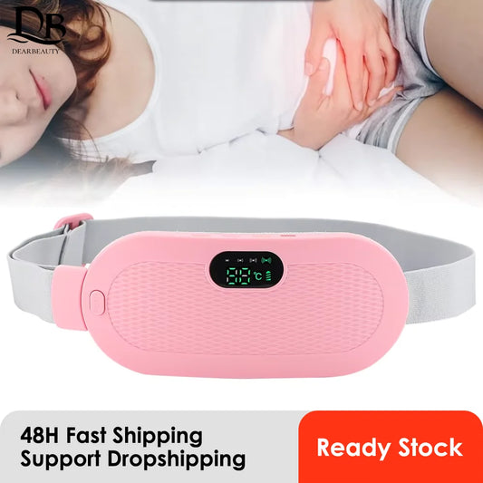Menstrual Heating Pad Smart Abdominal Massager Warm Palace Belt Waist Vibration Massage Device for Cramps Period Pain Relief