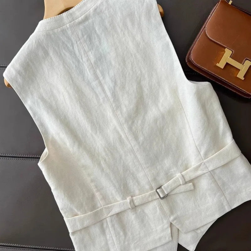 Womens Korean Style elegant 2 Piece Set Casual Vest Wide Leg Pants Summer Fashion Streetwear Outfits
