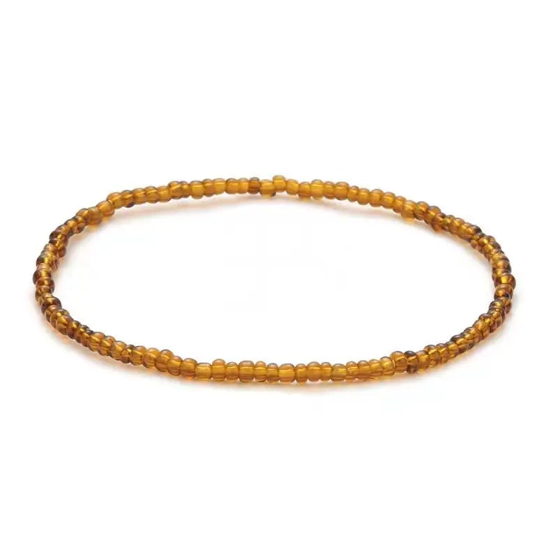 Colorful Beads Anklets Summer Beach Boho Women Elastic Rope Chains Adjustable Ankle Bracelet Beach Jewelry Vacation Accessories