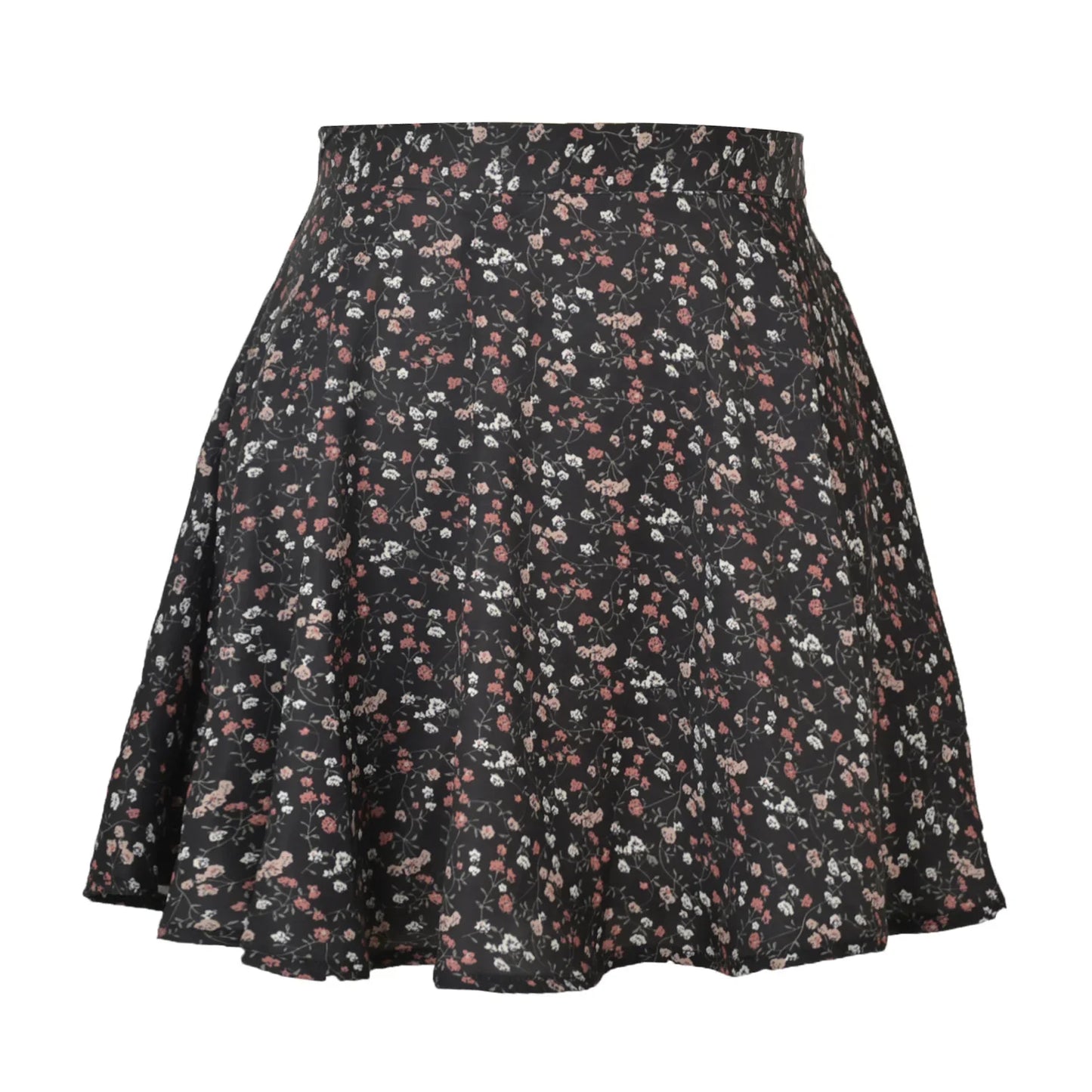 Summer new women' floral print skirt high waist umbrella mini skirt Female invisible zipper chiffon print short skirt women 2022