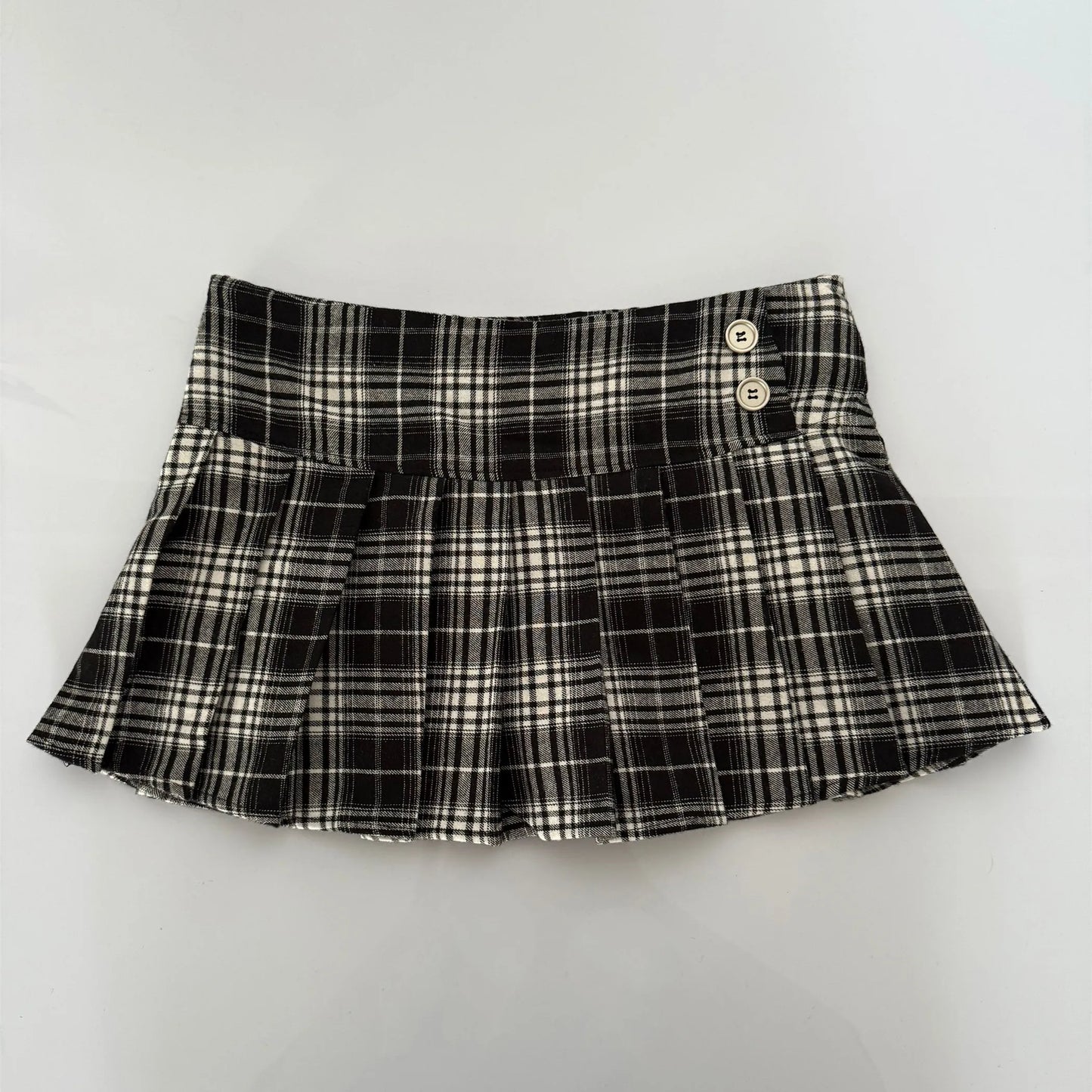Summer Mini Skirts For Woman Vintage Korean Fashion Red Plaid Skirt Women Y2k Clothes Skirts Buttons Pleated Skirts Preppy Style