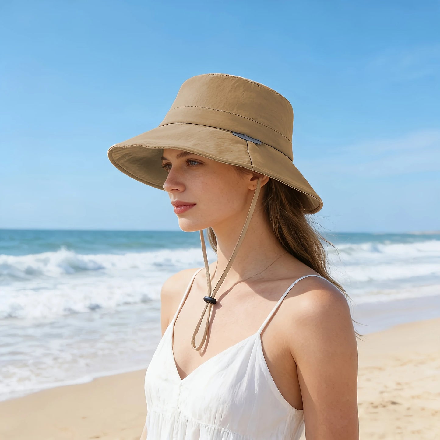 Summer Fisherman Cap for Women Large-Brimmed Bucket Hat Outdoor Beach Travel Sunshade Panama Hats