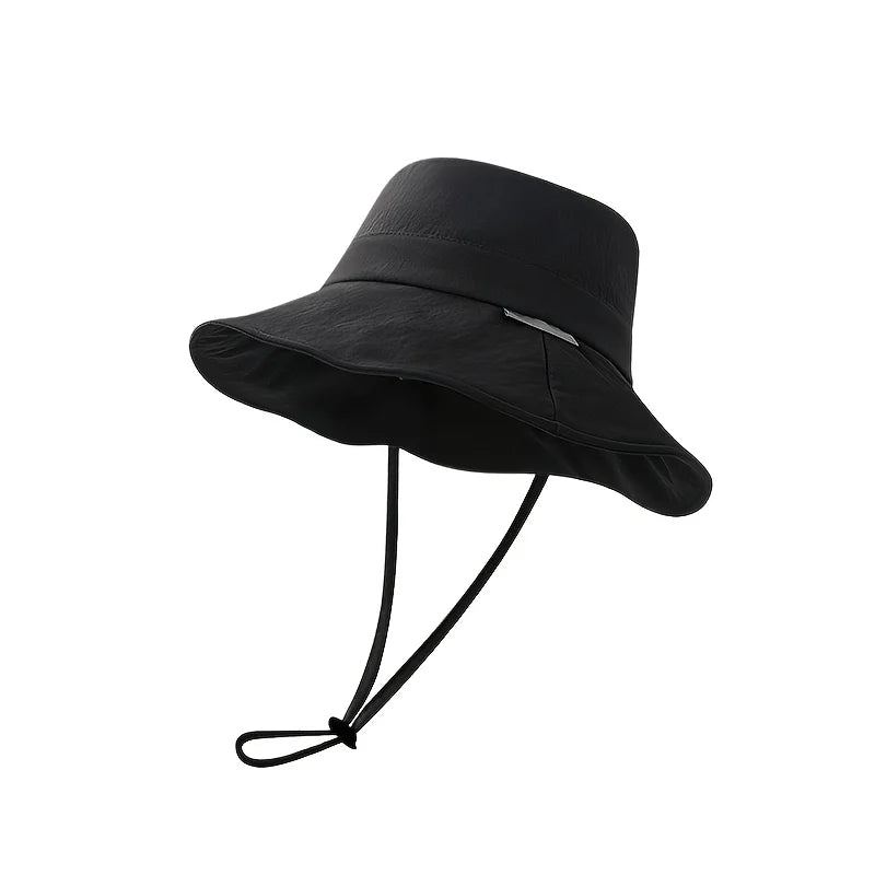 Summer Fisherman Cap for Women Large-Brimmed Bucket Hat Outdoor Beach Travel Sunshade Panama Hats