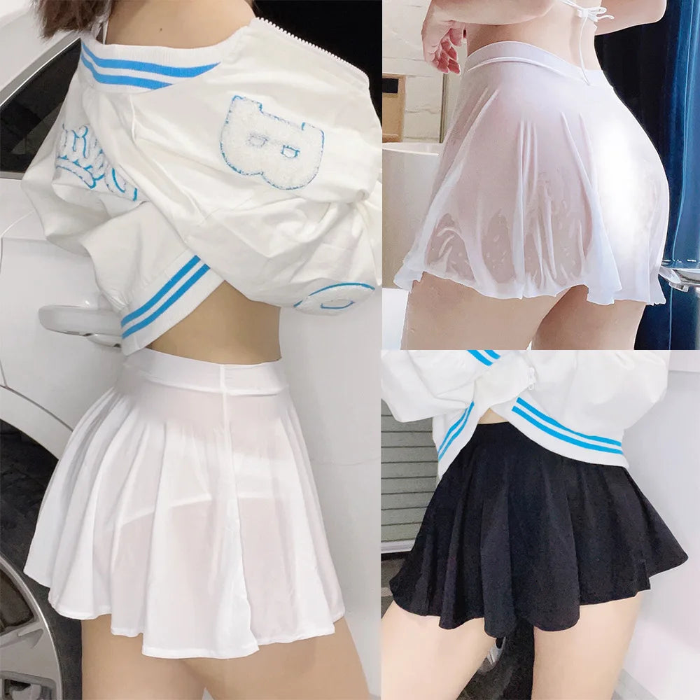 Summer Women's Skirts Sexy Mini Pleated Skirts Sexy Club Outfits for Women Girl Korea Black  Y2k A-line Stretchy Skirt