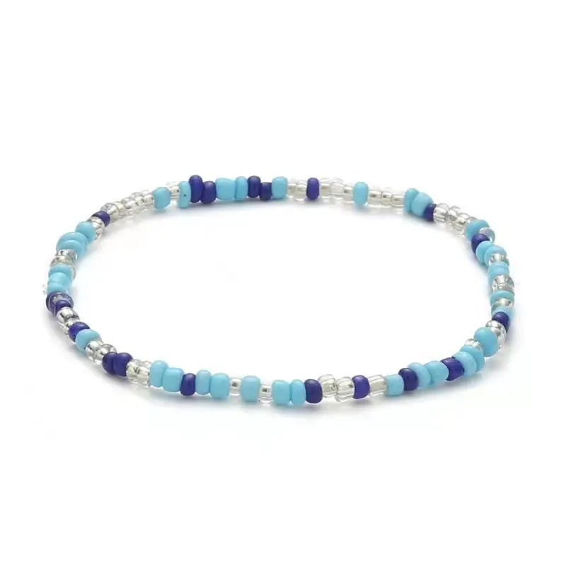 Colorful Beads Anklets Summer Beach Boho Women Elastic Rope Chains Adjustable Ankle Bracelet Beach Jewelry Vacation Accessories